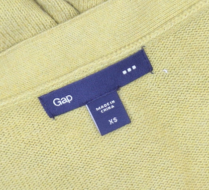 Gap Women’s Yellow V-Neck Cardigan XS, Button Accents