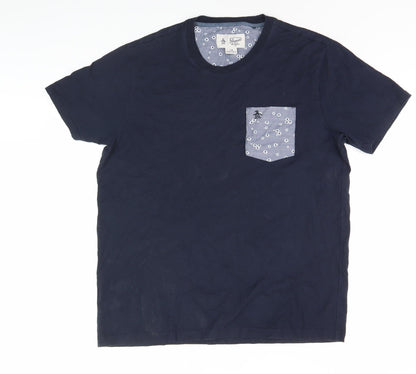 Penguin Men's Blue Cotton Crew Neck T-Shirt Large