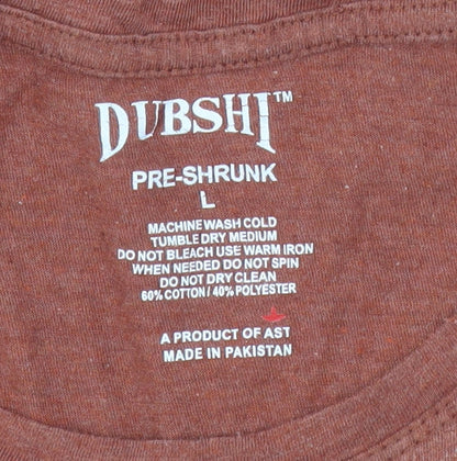 Dubshi Men’s Brown Dubai Graphic Print T-Shirt L