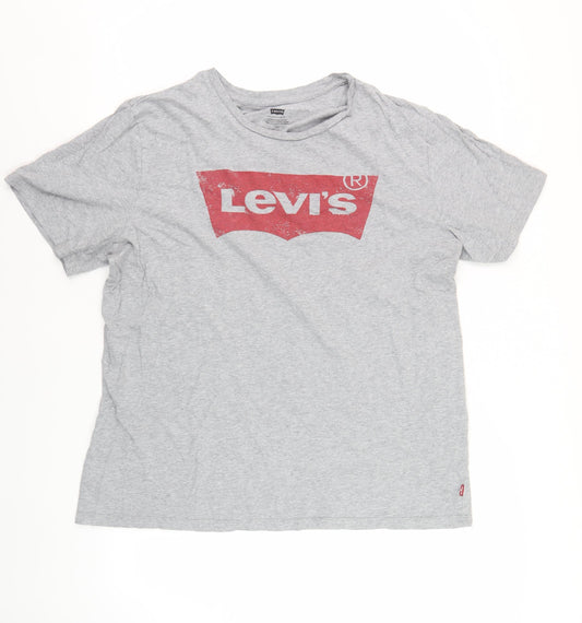Levi's Men's Grey Logo T-Shirt, Size L, Crew Neck