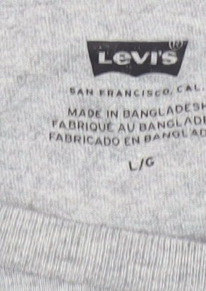 Levi's Men's Grey Logo T-Shirt, Size L, Crew Neck