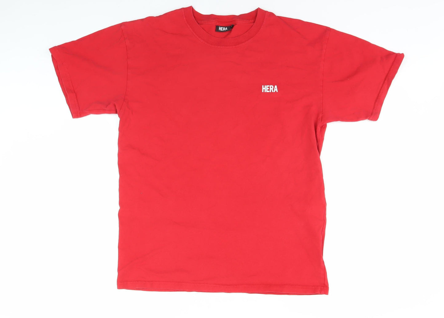 HERA Men's Red T-Shirt, Size S, Casual Short Sleeve
