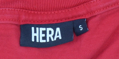 HERA Men's Red T-Shirt, Size S, Casual Short Sleeve