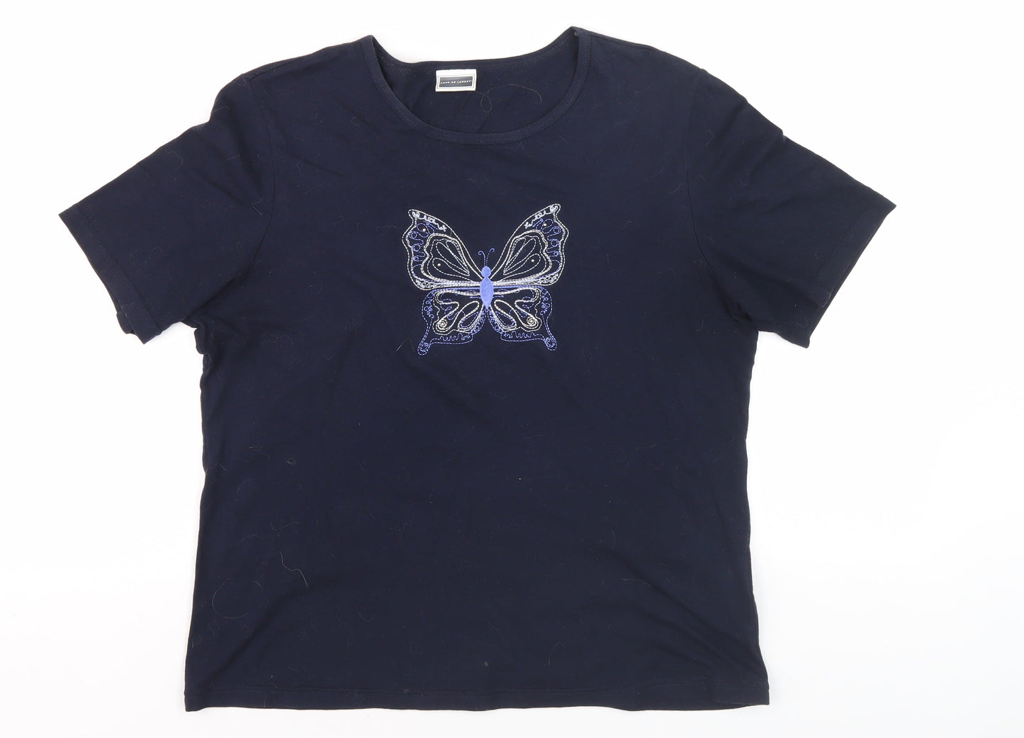 Womens UK Size M Anne de Lancay Black Basic T-Shirt