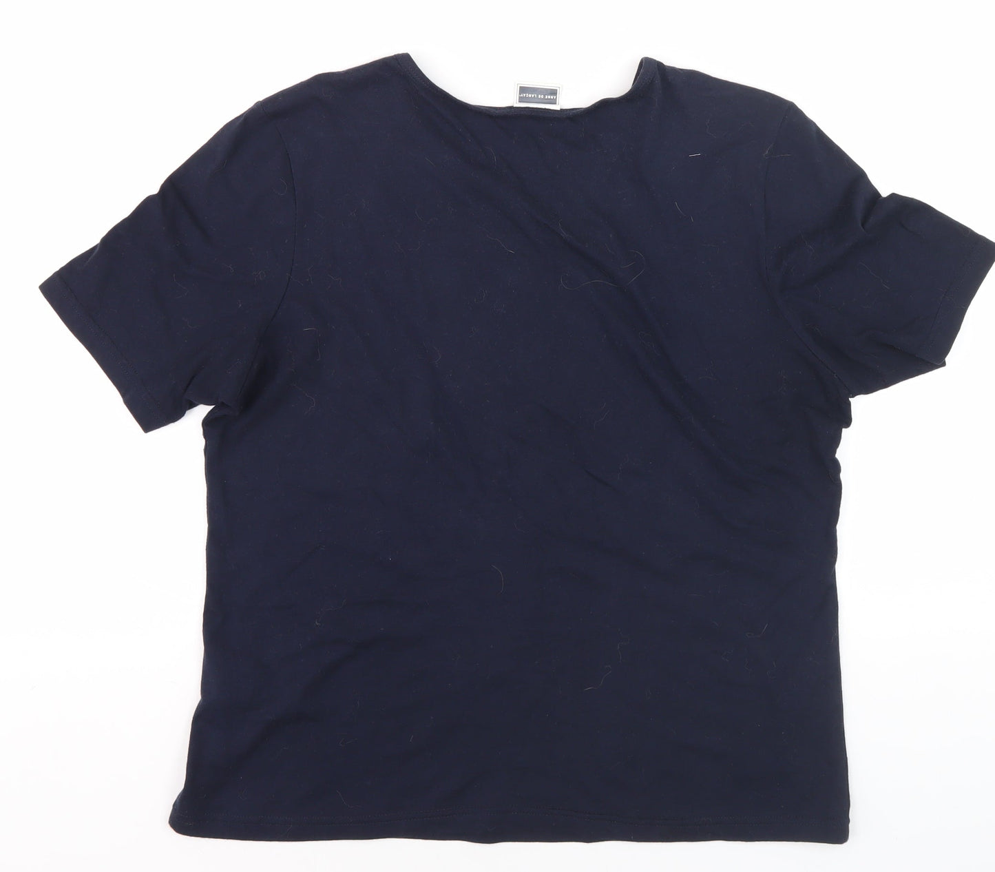 Womens UK Size M Anne de Lancay Black Basic T-Shirt