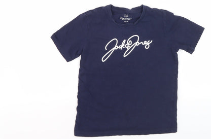 Jack & Jones Boys Blue T-Shirt Size 12Y Logo Casual Wear