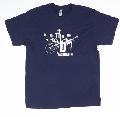 Mens UK Size L Gildan Blue  T-Shirt