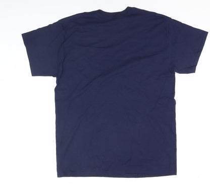 Mens UK Size L Gildan Blue  T-Shirt