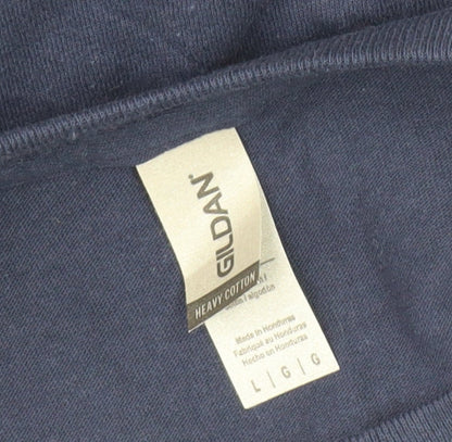 Mens UK Size L Gildan Blue  T-Shirt