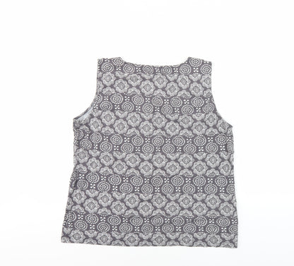 Laura Ashley Women's Grey Geometric Tank Top Size 18