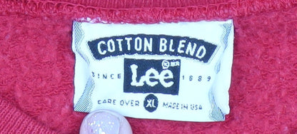 Lee Men's Red XL Crew Neck Pullover Jumper