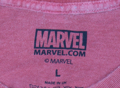 Marvel Red Christmas Men's T-Shirt L Short Sleeve