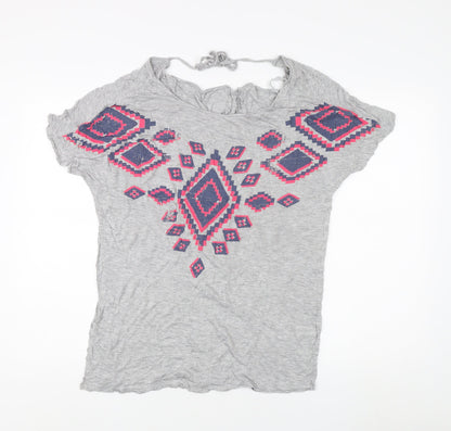 Womens UK Size S Monsoon Grey Basic T-Shirt