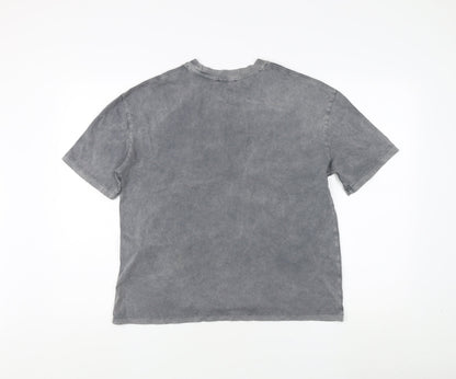 Womens UK Size 2XS Zara Grey Basic T-Shirt