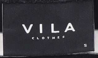 Womens UK Size S VILA Black Basic T-Shirt