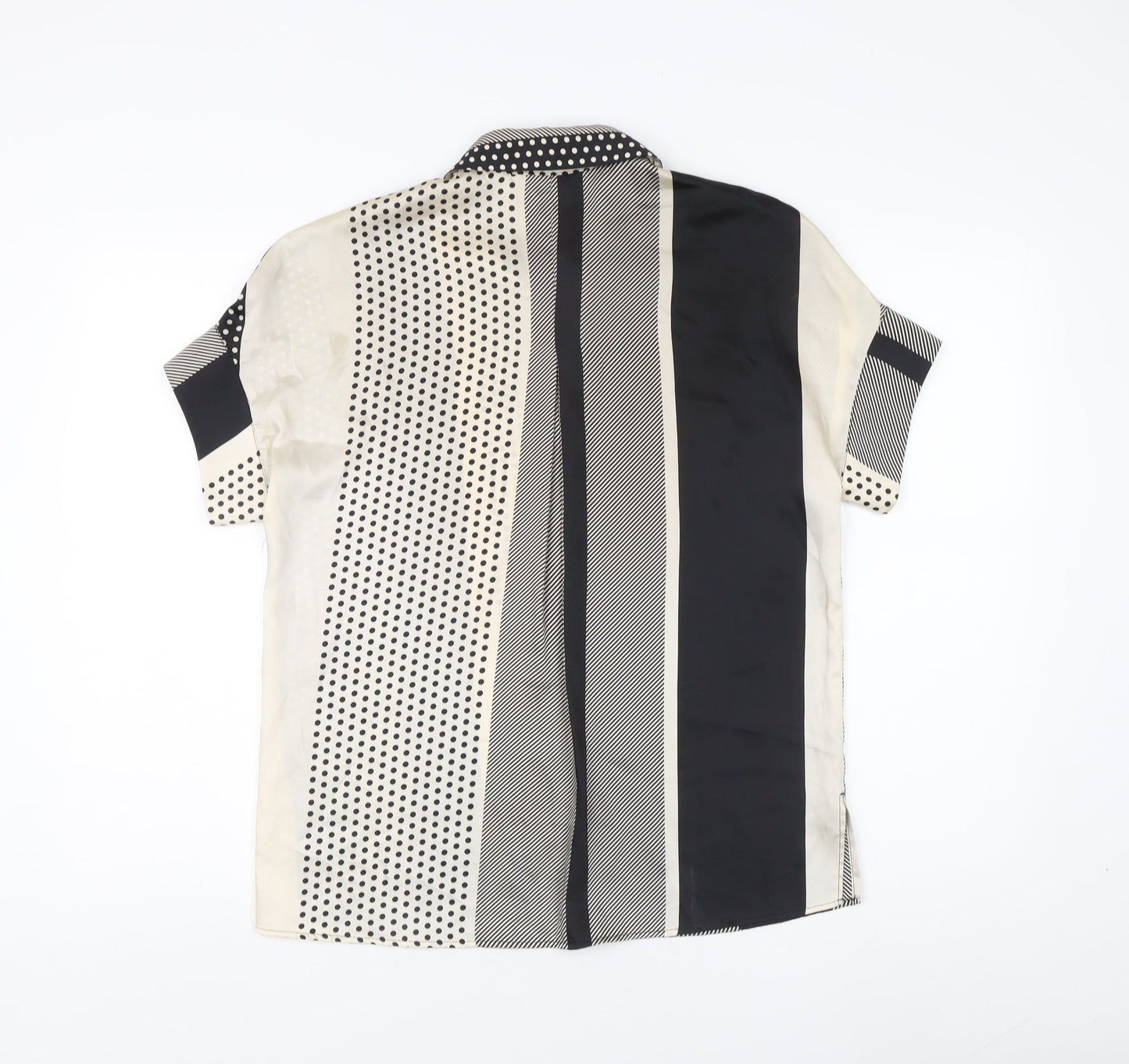 MNG Suit Women's Button-Up Shirt, Black Beige, XS