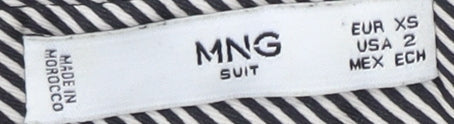MNG Suit Women's Button-Up Shirt, Black Beige, XS