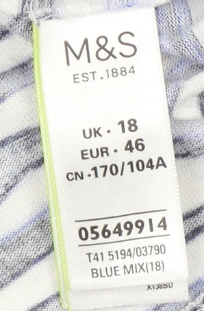 Womens UK Size 18 Marks and Spencer Blue Basic T-Shirt