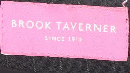 Brook Taverner Women’s Black Striped Pencil Skirt, Size 14