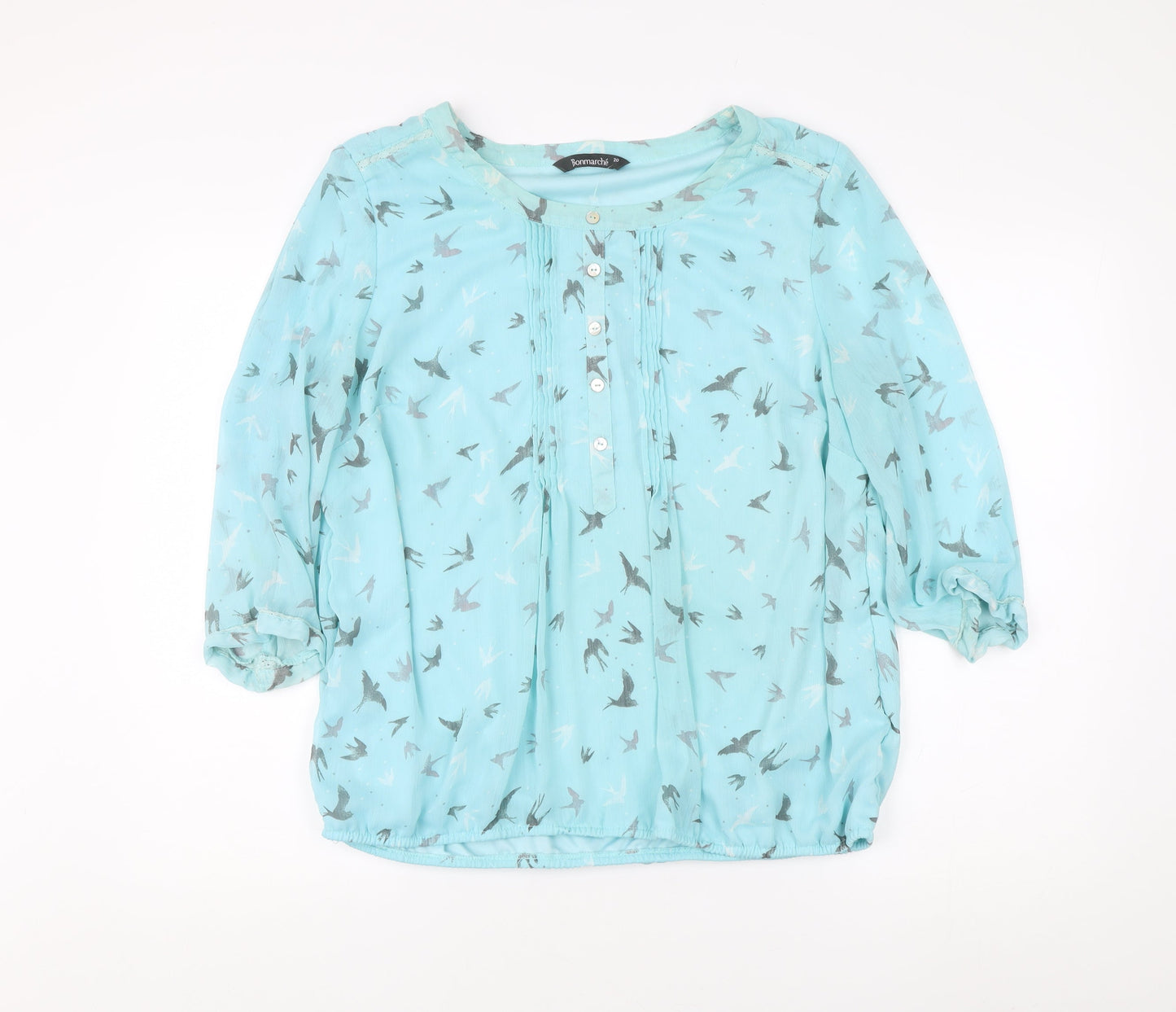 Womens UK Size 12 Bonmarché Blue Basic Blouse