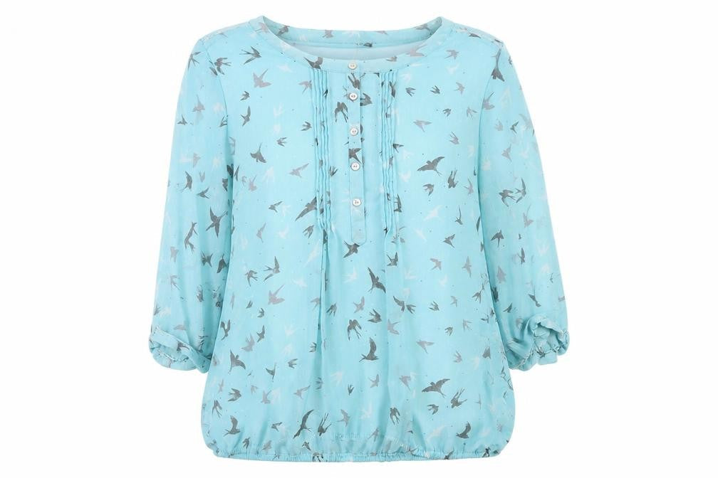 Womens UK Size 12 Bonmarché Blue Basic Blouse