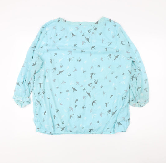 Womens UK Size 12 Bonmarché Blue Basic Blouse