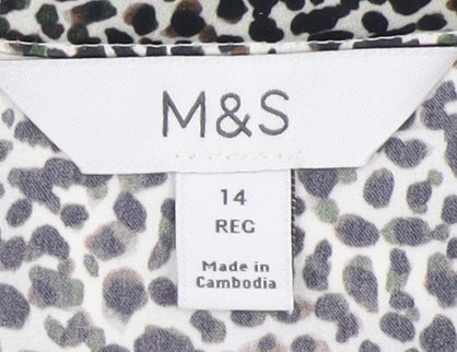 Womens UK Size 14 Marks and Spencer Multicoloured Basic Blouse