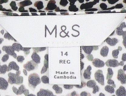 Womens UK Size 14 Marks and Spencer Multicoloured Basic Blouse