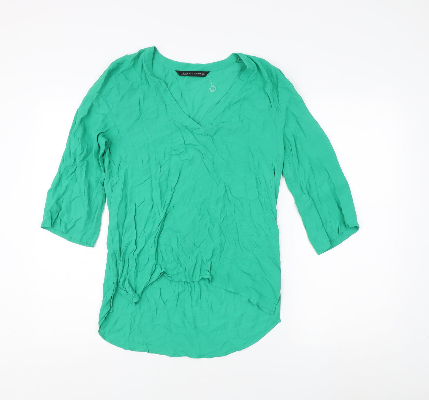 Womens UK Size 8 Zara Green Tunic Blouse