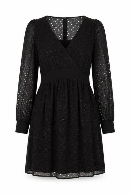 ESPRIT Women's Black Polka Dot Shift Dress Size 12