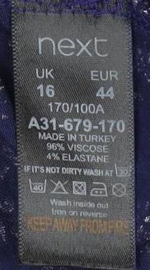 Next Women's Blue Floral A-Line Puff Sleeve Dress