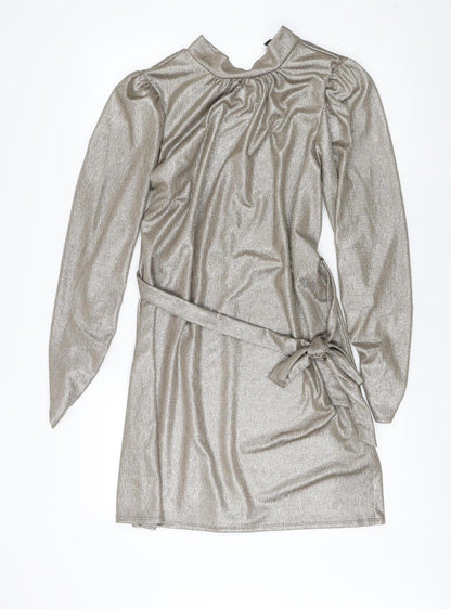 New Look Women's Silver Party Mini Dress Size 16