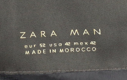 Zara Man Black Blazer, Men's 42, Two-Button Jacket