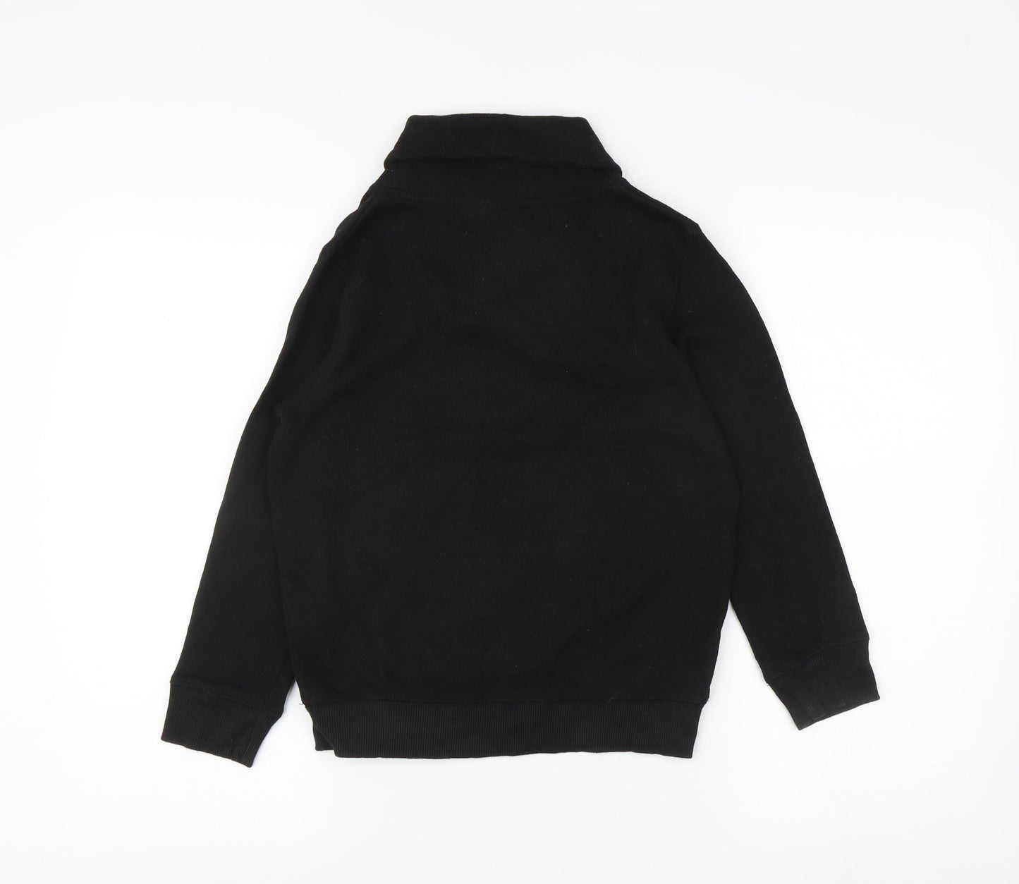 Next Boys Black High Neck Sweatshirt 8-9 Years with Button Accent