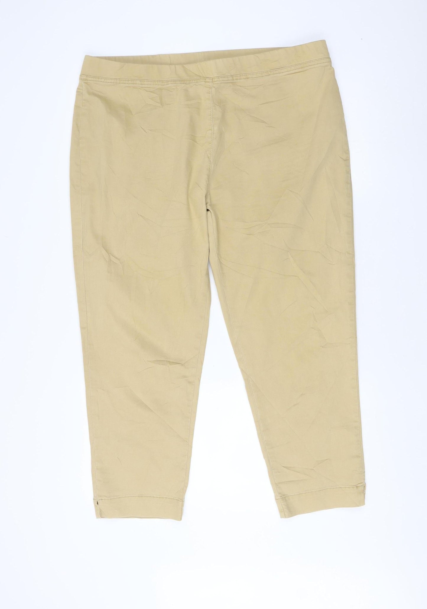 VIZ-A-VIZ Women's Beige Plus Size Straight Jeans