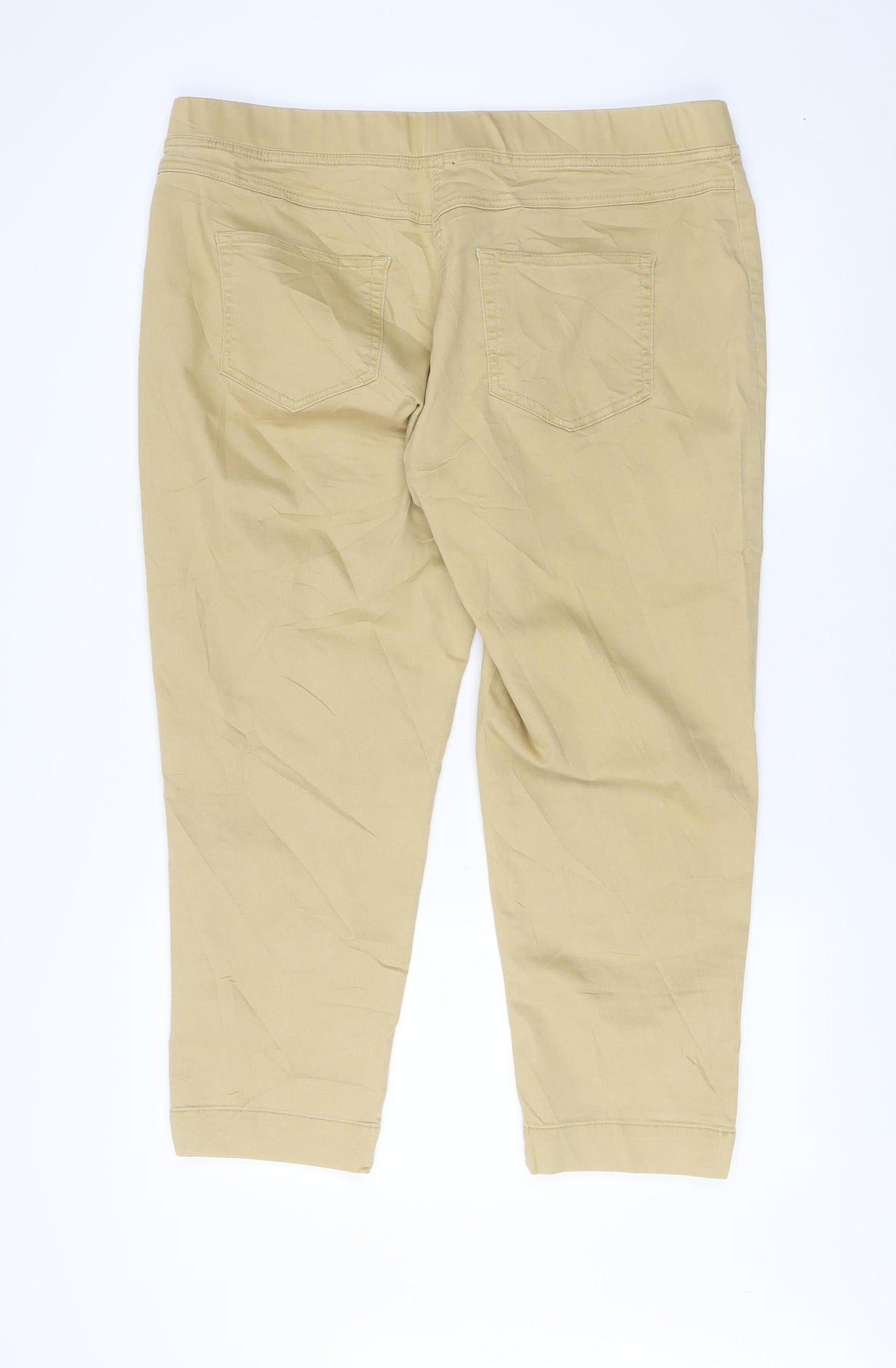 VIZ-A-VIZ Women's Beige Plus Size Straight Jeans