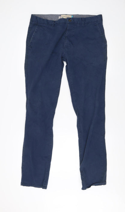 Next Men's Blue Chino Trousers, 36 Regular Fit