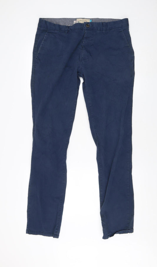 Next Men's Blue Chino Trousers, 36 Regular Fit