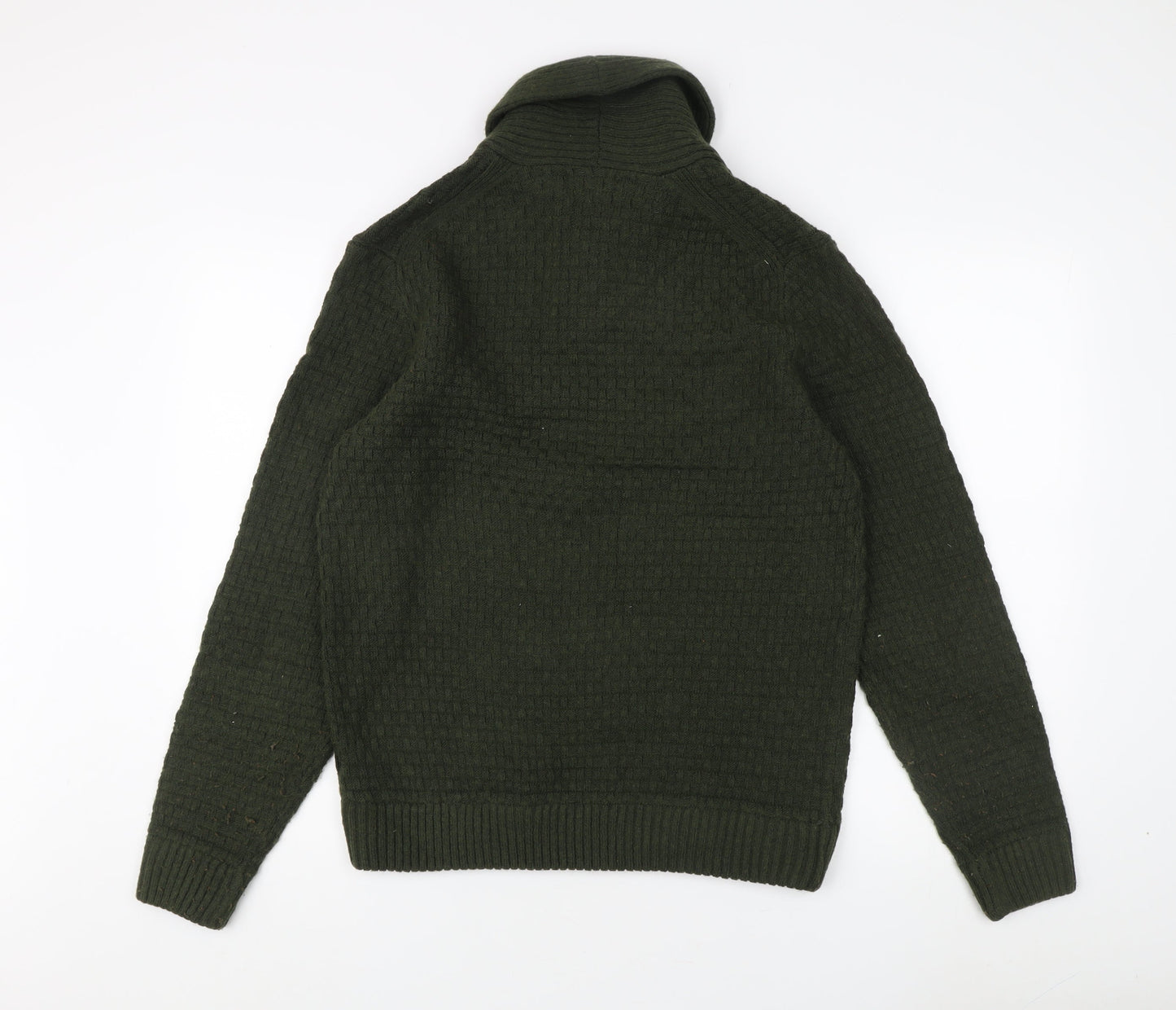 Marks and Spencer Green Mock Neck Pullover - Men's M