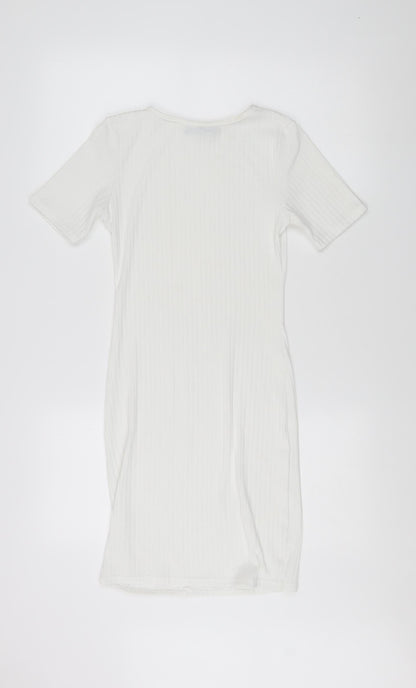 Boohoo Women's White Size 8 T-Shirt Dress