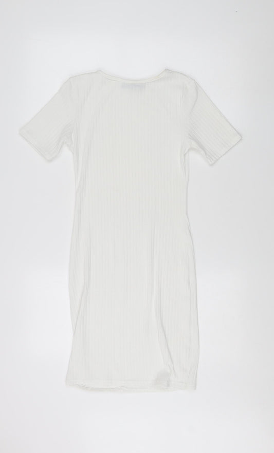 Boohoo Women's White Size 8 T-Shirt Dress