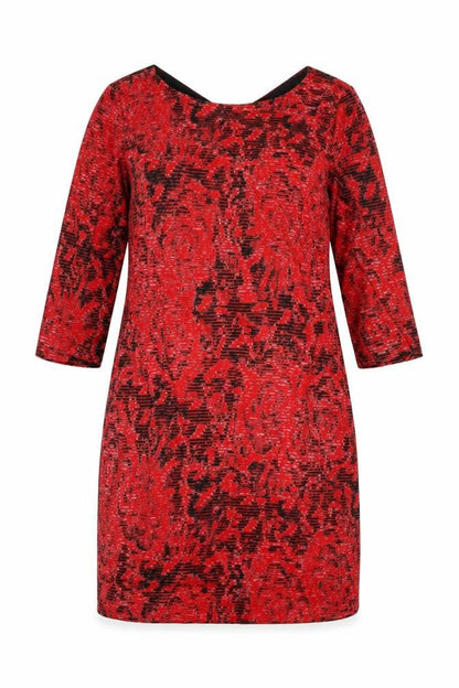 Marks and Spencer Women's Red Floral V-Neck Dress