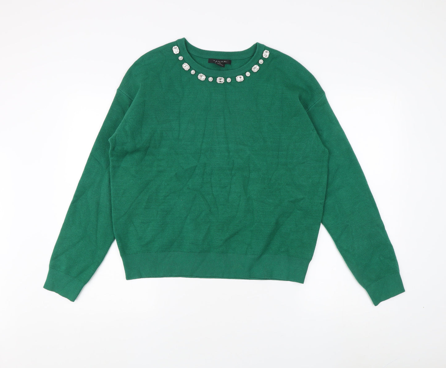 Womens UK Size L Tahari Green Pullover Jumper