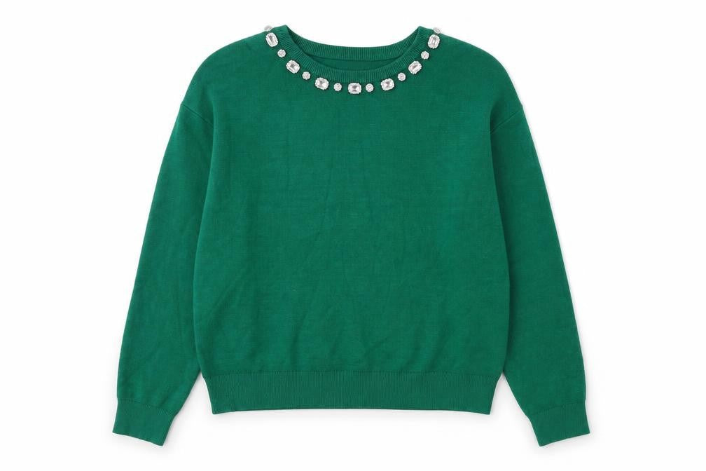 Womens UK Size L Tahari Green Pullover Jumper