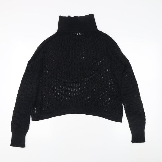 Womens UK Size XL Rachel Zoe Black Henley Jumper