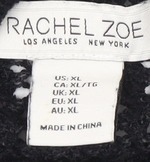 Womens UK Size XL Rachel Zoe Black Henley Jumper