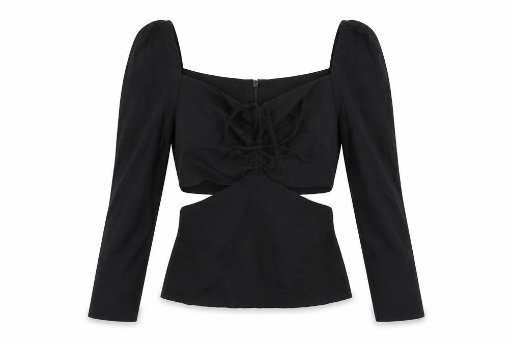 Womens UK Size 10 Zara Black Basic Blouse