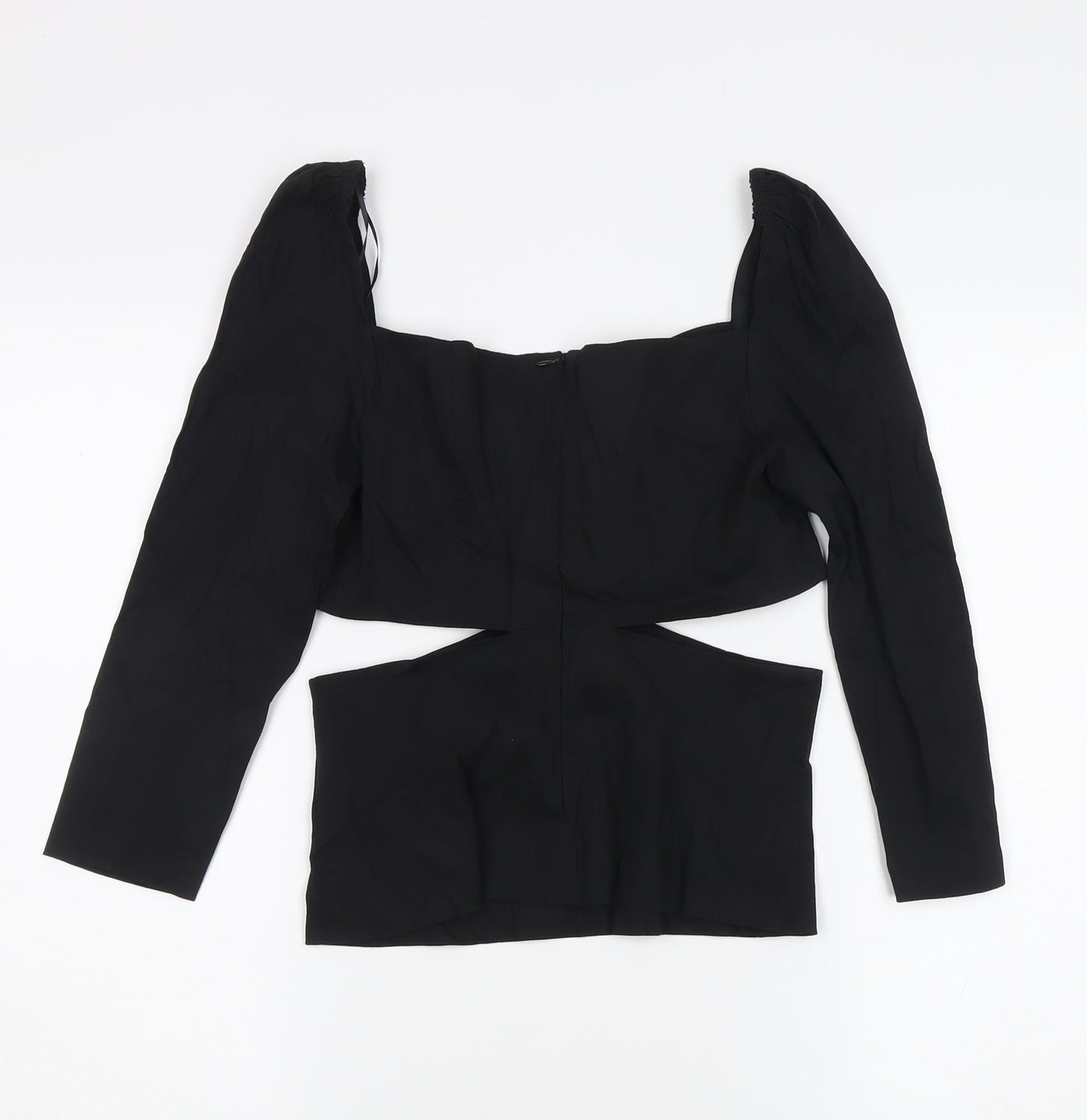 Womens UK Size 10 Zara Black Basic Blouse