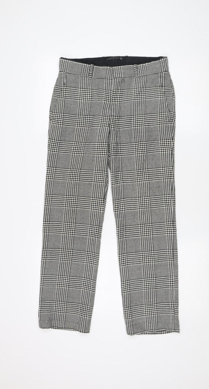 Womens UK Size XS Zara Woman Regular Fit Business Casual Black Trousers