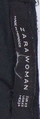 Womens UK Size XS Zara Woman Regular Fit Business Casual Black Trousers